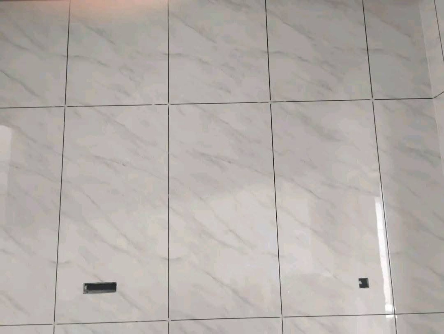 Marble effect floor tiles